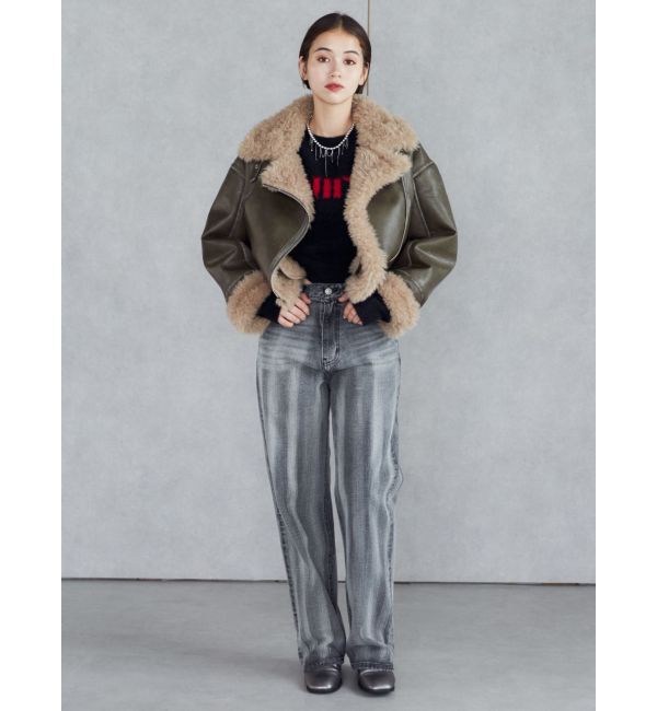 MURUA「ラウンドロゴシャギーニット」|ニット・セーター|