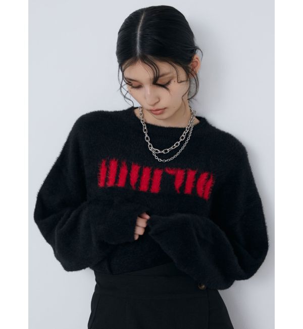 MURUA「ラウンドロゴシャギーニット」|ニット・セーター|