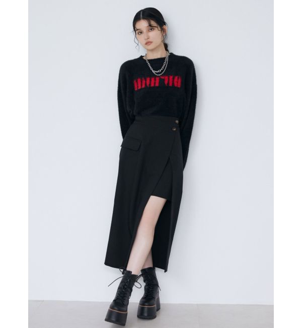 MURUA「ラウンドロゴシャギーニット」|ニット・セーター|