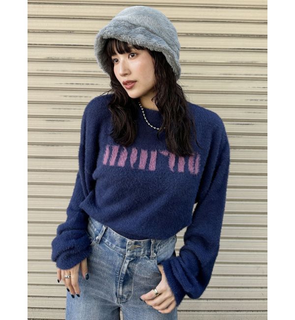 MURUA「ラウンドロゴシャギーニット」|ニット・セーター|