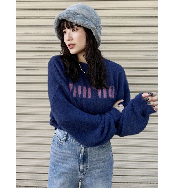 MURUA「ラウンドロゴシャギーニット」|ニット・セーター|