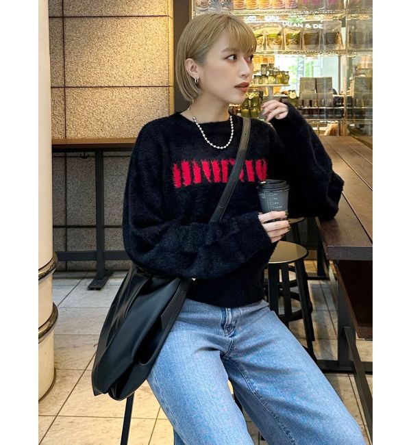 MURUA「ラウンドロゴシャギーニット」|ニット・セーター|