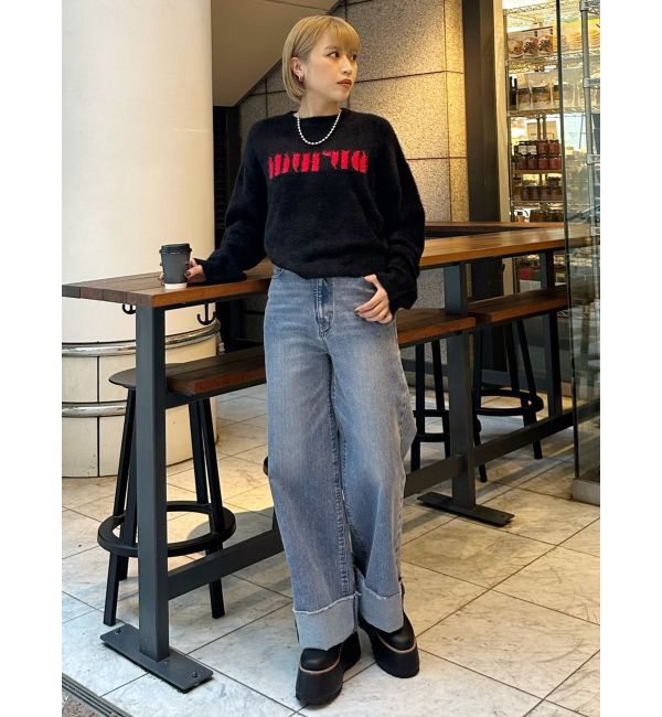 MURUA「ラウンドロゴシャギーニット」|ニット・セーター|