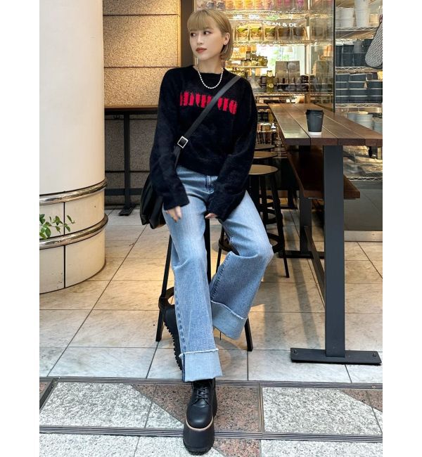 MURUA「ラウンドロゴシャギーニット」|ニット・セーター|