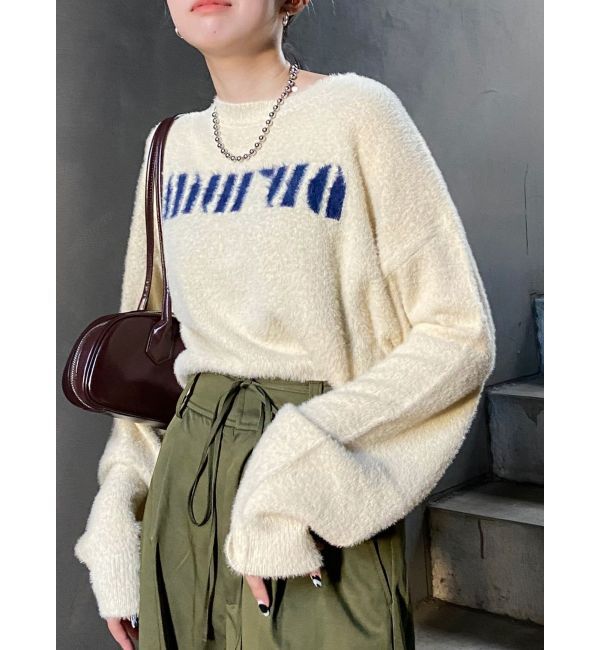 MURUA「ラウンドロゴシャギーニット」|ニット・セーター|