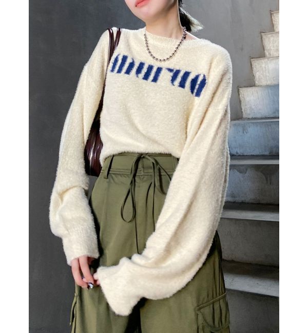 MURUA「ラウンドロゴシャギーニット」|ニット・セーター|