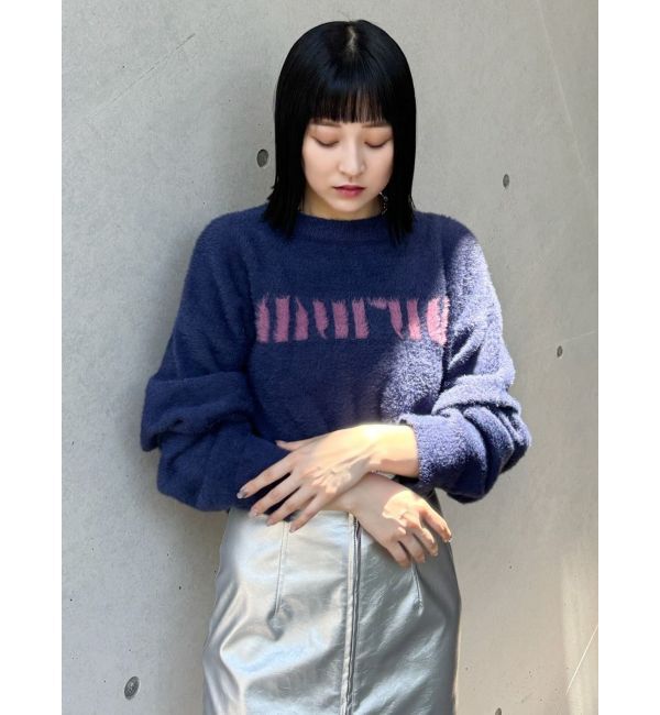 MURUA「ラウンドロゴシャギーニット」|ニット・セーター|