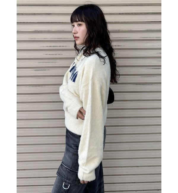 MURUA「ラウンドロゴシャギーニット」|ニット・セーター|