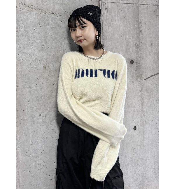MURUA「ラウンドロゴシャギーニット」|ニット・セーター|
