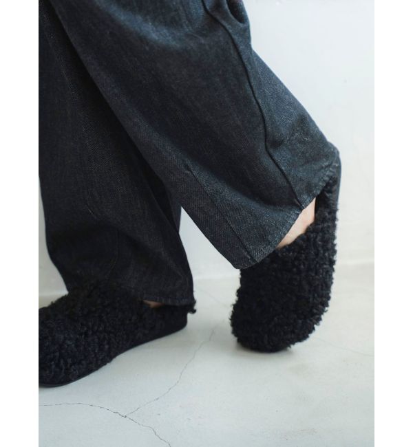 Ungrid「ボアデザインサボ」|その他|ブラック