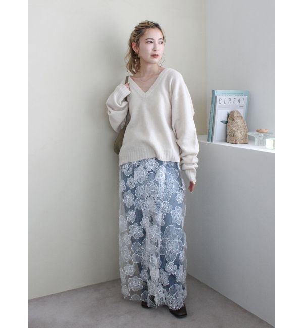 Ungrid「レースデザインスリットスカート」|スカート|