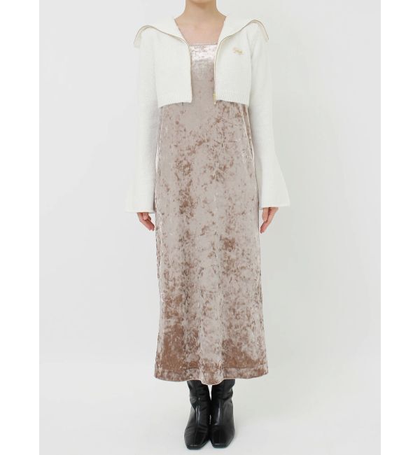 LAGUNAMOON「ショートZIPカーデセットベロアワンピース」|ワンピース|