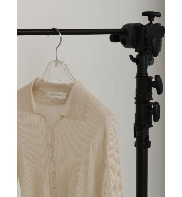 LAGUNAMOON「シャツカラーシアーニットプルオーバー」|ニット・セーター|