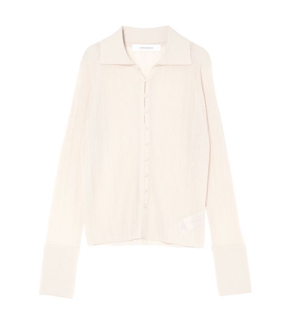 LAGUNAMOON「シャツカラーシアーニットプルオーバー」|ニット・セーター|