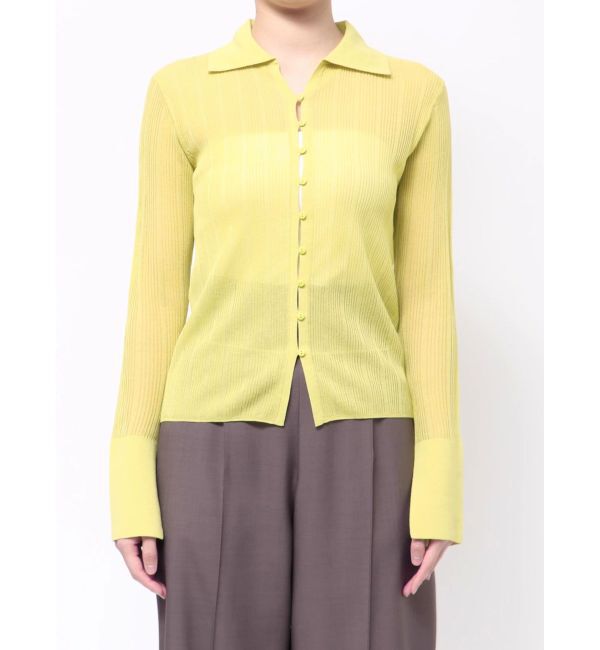 LAGUNAMOON「シャツカラーシアーニットプルオーバー」|ニット・セーター|