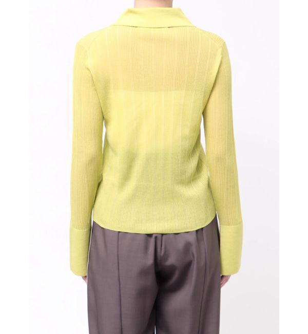 LAGUNAMOON「シャツカラーシアーニットプルオーバー」|ニット・セーター|