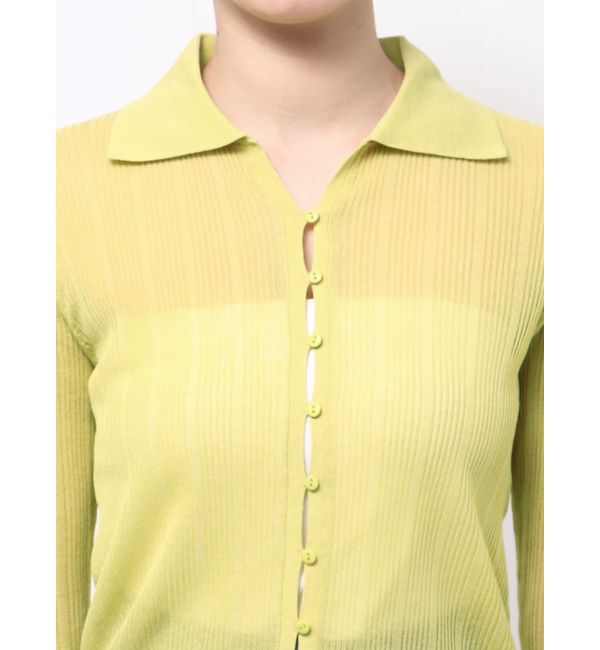 LAGUNAMOON「シャツカラーシアーニットプルオーバー」|ニット・セーター|