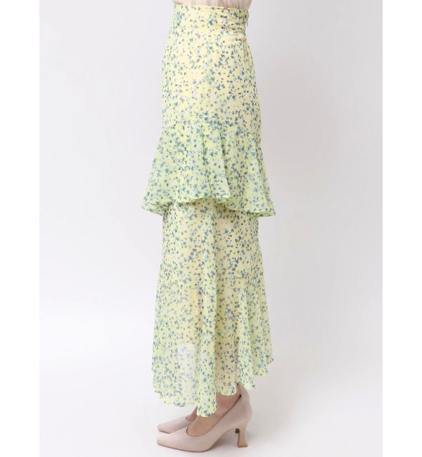 LAGUNAMOON「楊柳プリントアシンメトリーティアードスカート」|スカート|