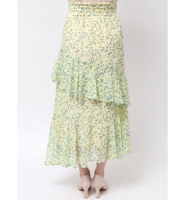 LAGUNAMOON「楊柳プリントアシンメトリーティアードスカート」|スカート|