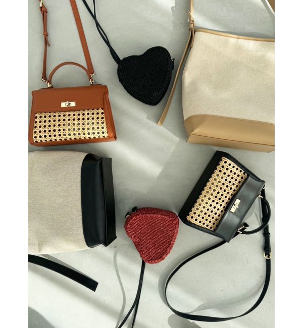 LAGUNAMOON「ラタンコンビミニバッグ」|ハンドバッグ|