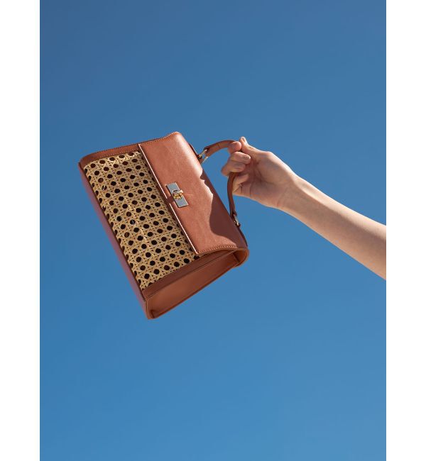 LAGUNAMOON「ラタンコンビミニバッグ」|ハンドバッグ|ブラウン