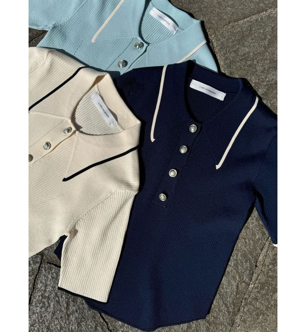 LAGUNAMOON「カラーネックラインニットプルオーバー」|ニット・セーター|