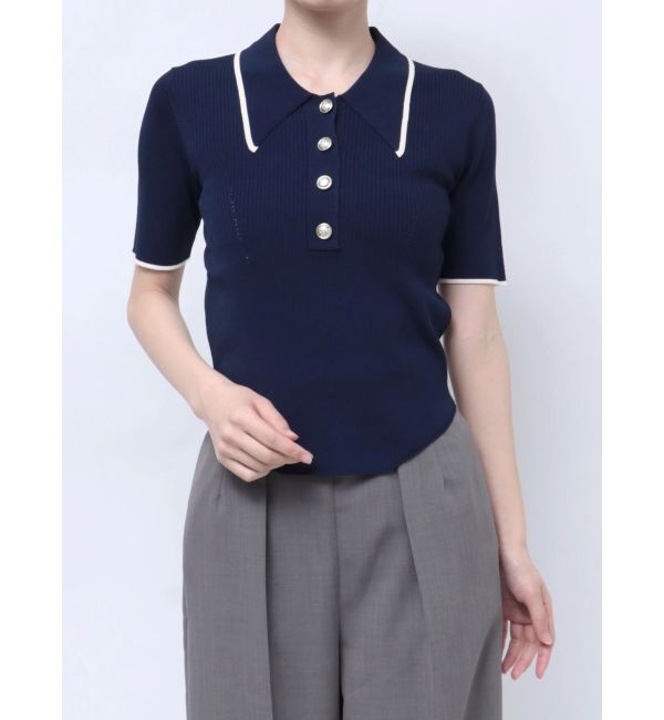 LAGUNAMOON「カラーネックラインニットプルオーバー」|ニット・セーター|