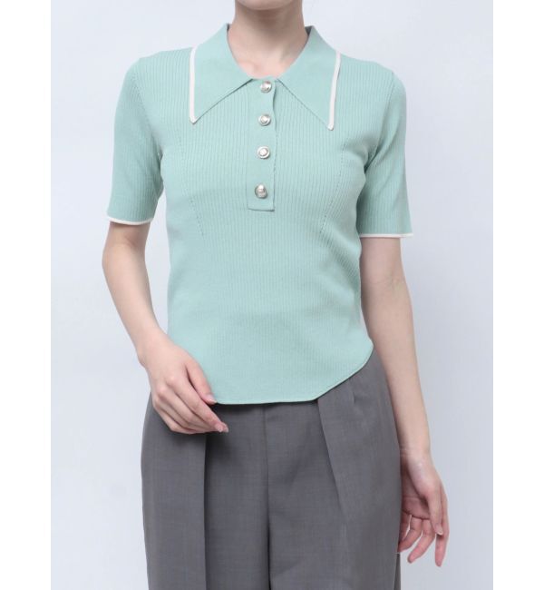 LAGUNAMOON「カラーネックラインニットプルオーバー」|ニット・セーター|