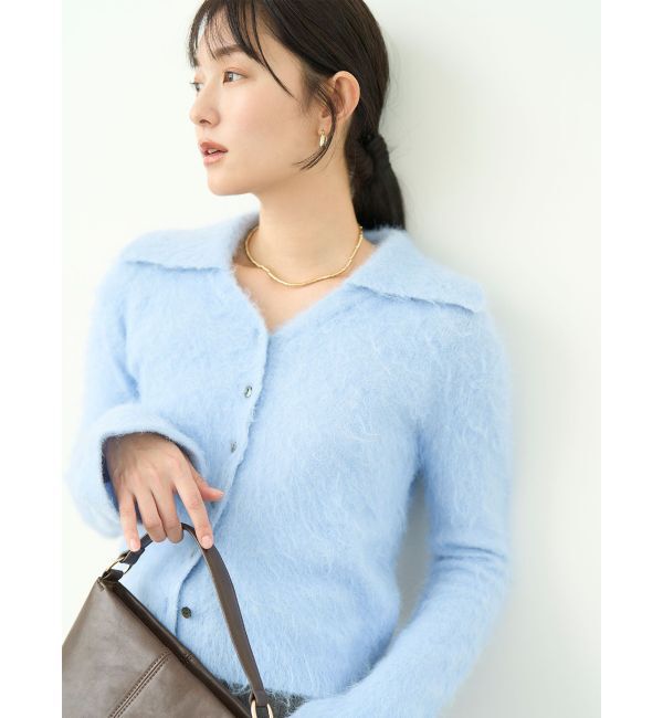 LAGUNAMOON「ヘアリーカラーカーデニットプルオーバー」|カーディガン|