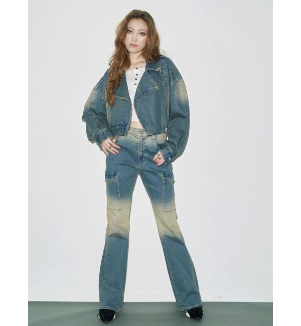 EVRIS「グラデーションフレアデニムパンツ【セットアップ着用可能】」|デニム|