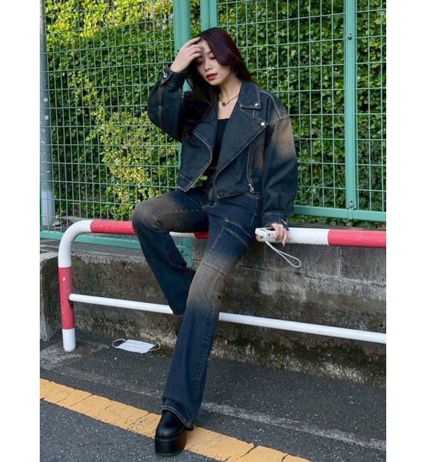 EVRIS「グラデーションフレアデニムパンツ【セットアップ着用可能】」|デニム|