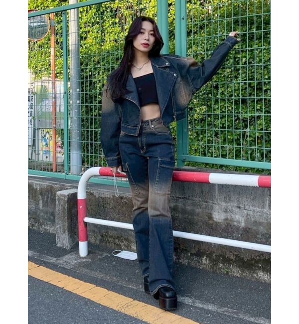 EVRIS「グラデーションフレアデニムパンツ【セットアップ着用可能】」|デニム|