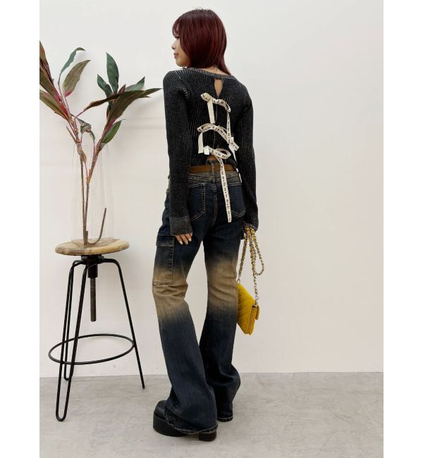 EVRIS「グラデーションフレアデニムパンツ【セットアップ着用可能】」|デニム|