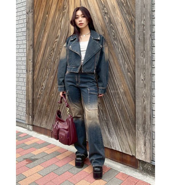 EVRIS「グラデーションフレアデニムパンツ【セットアップ着用可能】」|デニム|