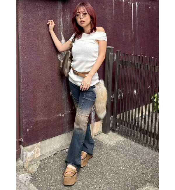 EVRIS「グラデーションフレアデニムパンツ【セットアップ着用可能】」|デニム|