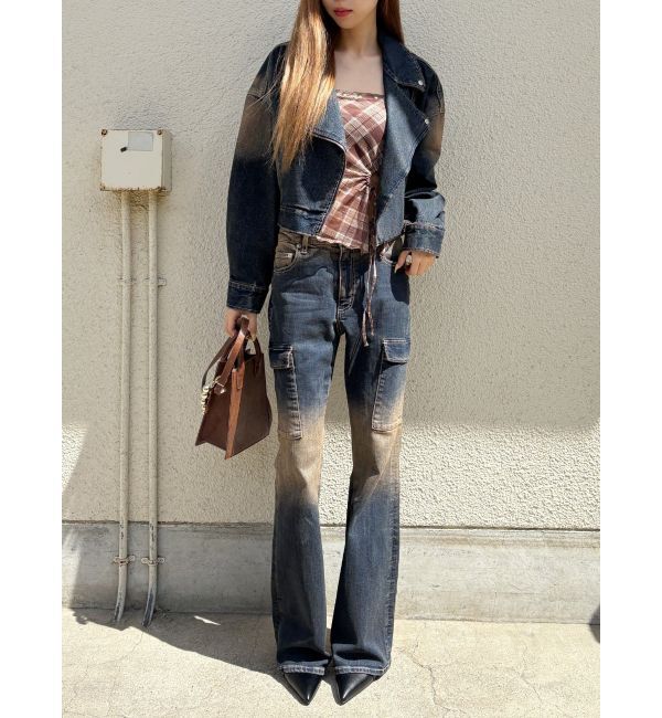 EVRIS「グラデーションフレアデニムパンツ【セットアップ着用可能】」|デニム|