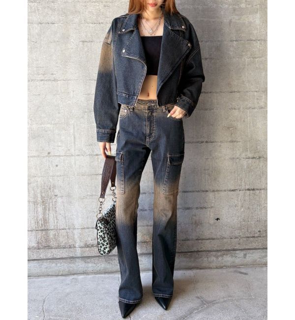 EVRIS「グラデーションフレアデニムパンツ【セットアップ着用可能】」|デニム|