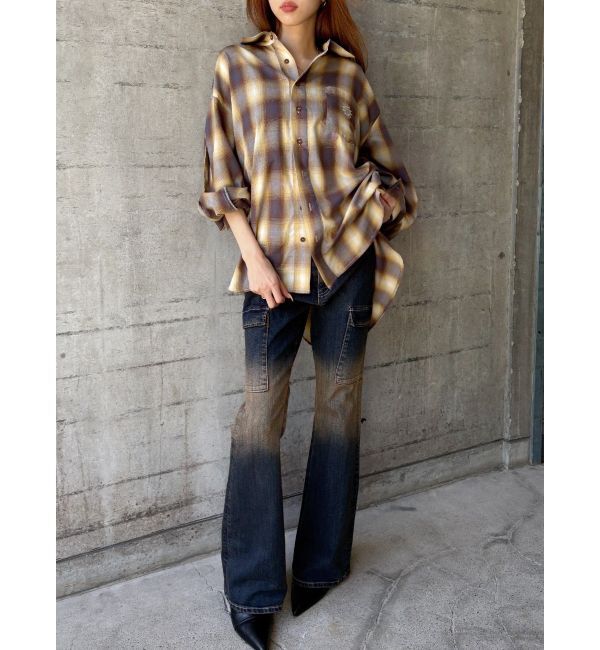 EVRIS「グラデーションフレアデニムパンツ【セットアップ着用可能】」|デニム|