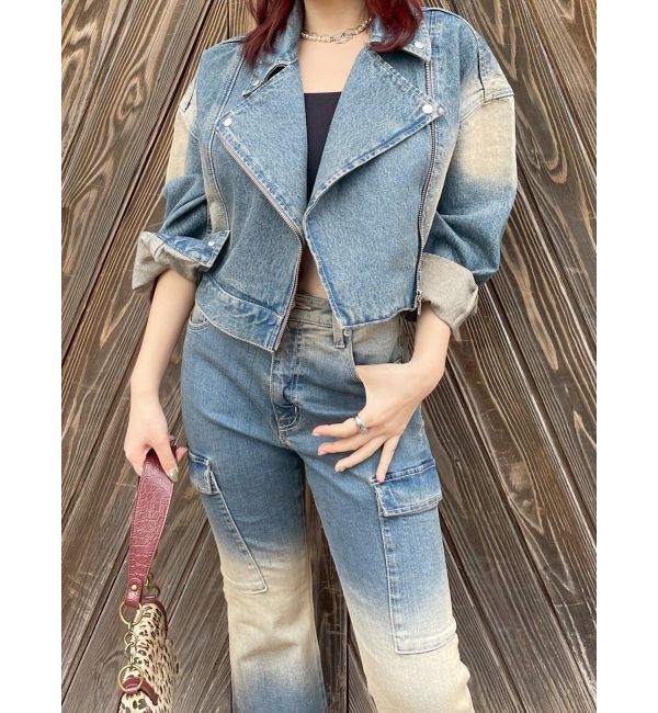 EVRIS「グラデーションフレアデニムパンツ【セットアップ着用可能】」|デニム|