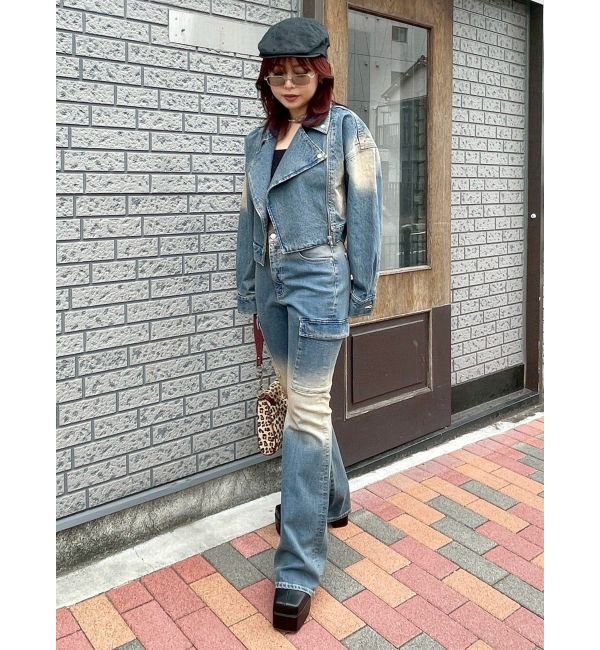 EVRIS「グラデーションフレアデニムパンツ【セットアップ着用可能】」|デニム|