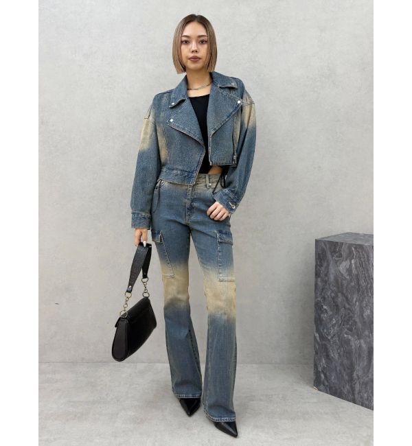 EVRIS「グラデーションフレアデニムパンツ【セットアップ着用可能】」|デニム|