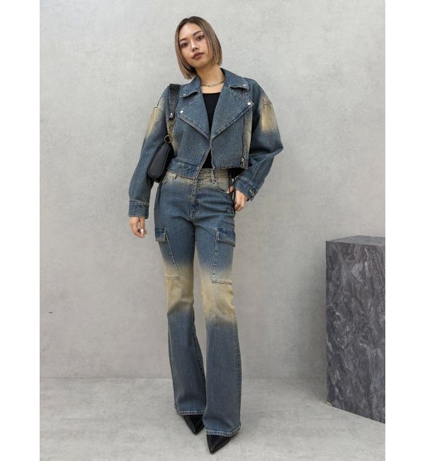 EVRIS「グラデーションフレアデニムパンツ【セットアップ着用可能】」|デニム|