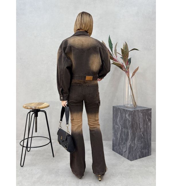 EVRIS「グラデーションフレアデニムパンツ【セットアップ着用可能】」|デニム|