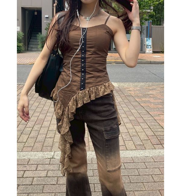 EVRIS「グラデーションフレアデニムパンツ【セットアップ着用可能】」|デニム|