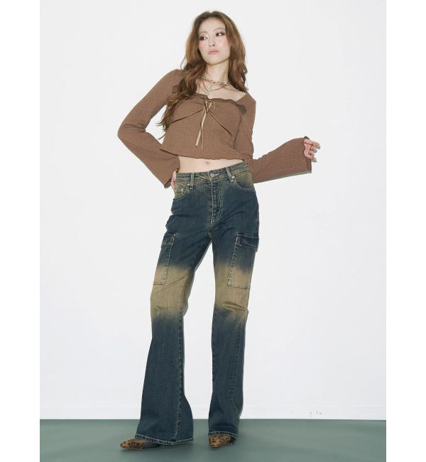 EVRIS「グラデーションフレアデニムパンツ【セットアップ着用可能】」|デニム|