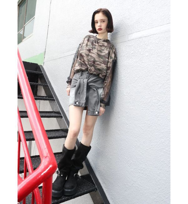 EVRIS「フェイクスウェードエンジニアブーツ」|ロングブーツ|