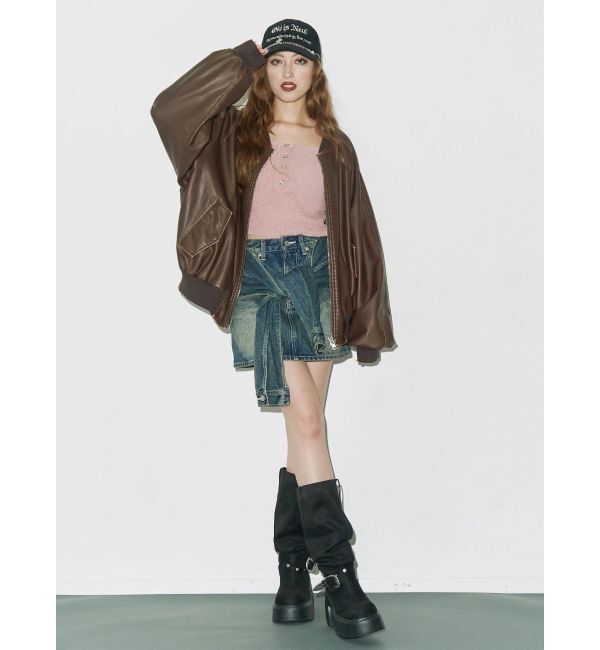 EVRIS「フェイクスウェードエンジニアブーツ」|ロングブーツ|