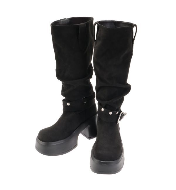 EVRIS「フェイクスウェードエンジニアブーツ」|ロングブーツ|