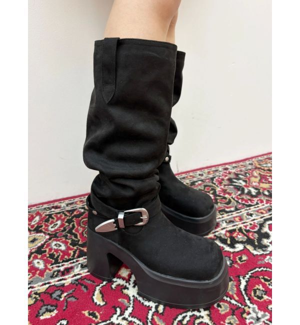 EVRIS「フェイクスウェードエンジニアブーツ」|ロングブーツ|