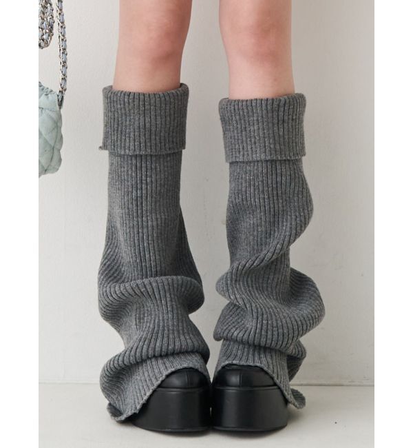 EVRIS「レッグウォーマーセットチャンキーヒールローファー」|その他|ブラック